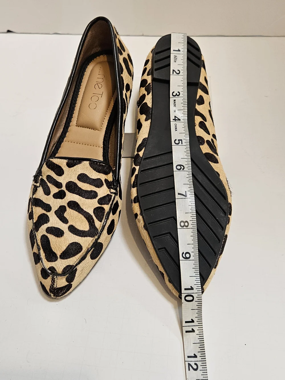 ​Me Too Cade Leopard Calf Hair Pointed Toe Women's Loafers Flats Shoes 7M